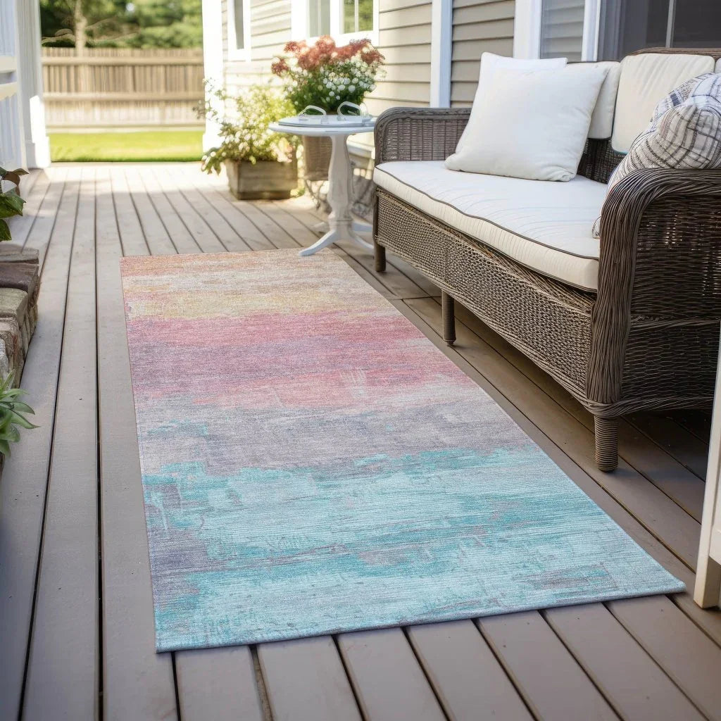 LOOMLAN Rugs Duskaria Orange Washable Indoor-Outdoor Rug