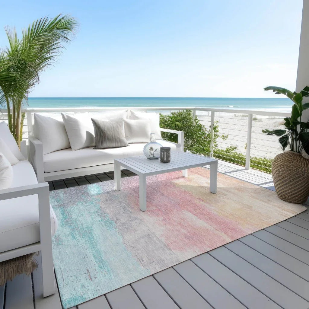 LOOMLAN Rugs Duskaria Orange Washable Indoor-Outdoor Rug