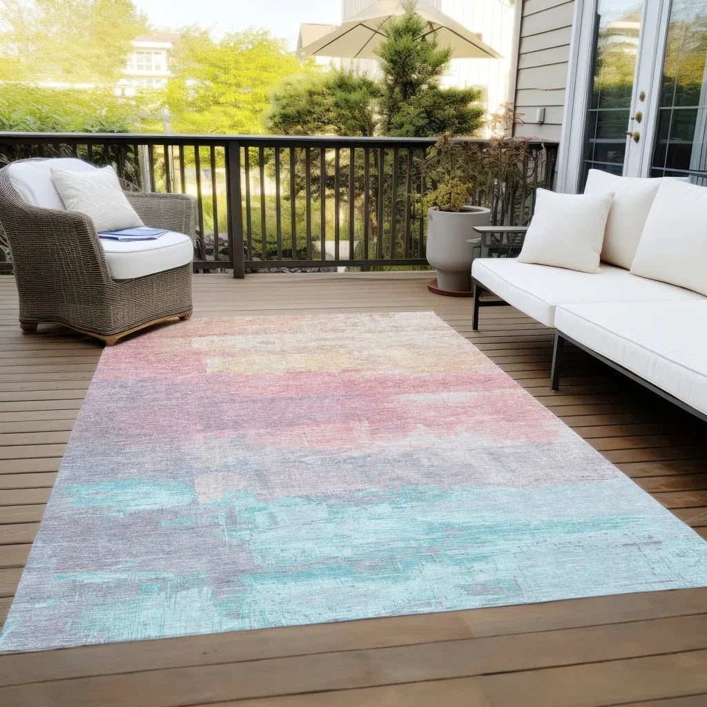 LOOMLAN Rugs Duskaria Orange Washable Indoor-Outdoor Rug