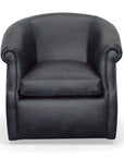 Black Leather Swivel Club Chair Seattle