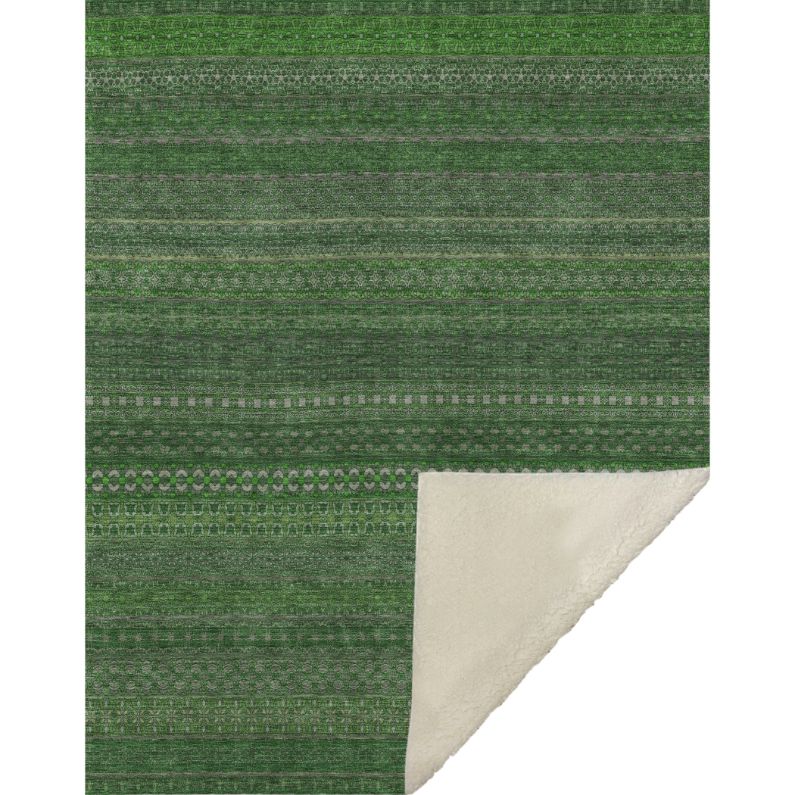 Stripes Fern Washable Indoor-Outdoor Rug