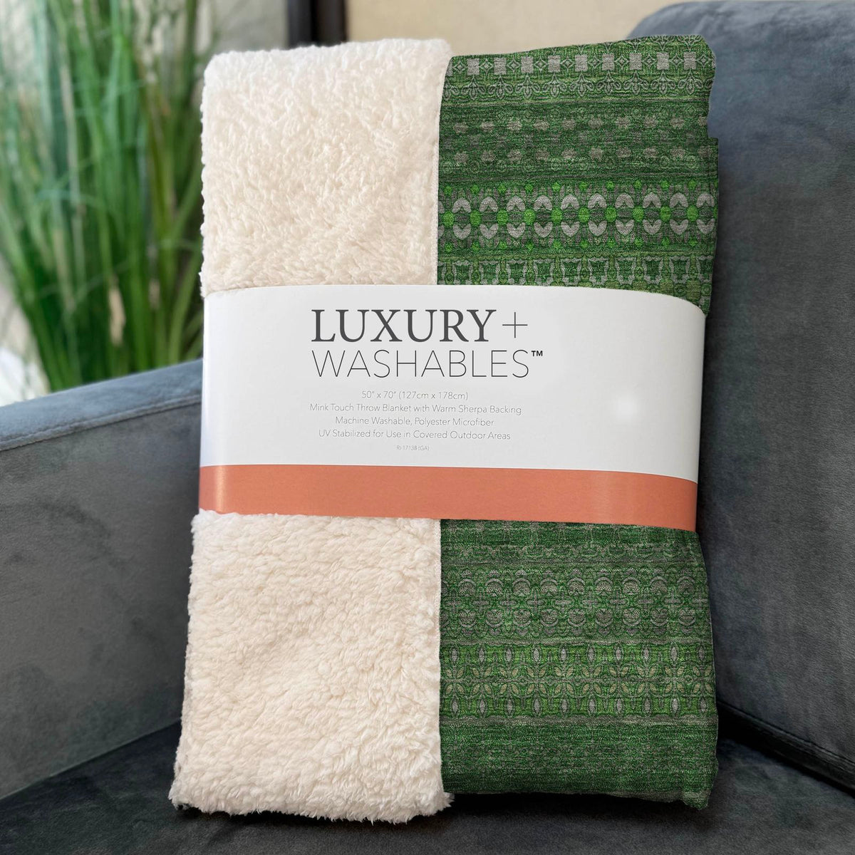 Stripes Fern Washable Indoor-Outdoor Rug