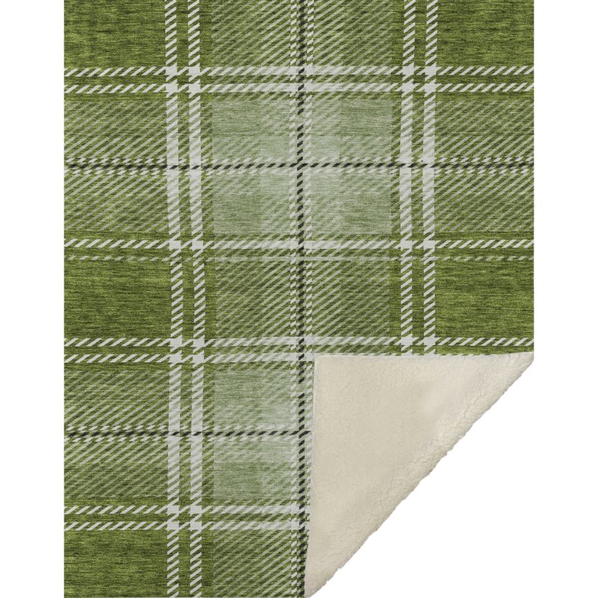 Spiral Whispers Green Washable Indoor-Outdoor Rug
