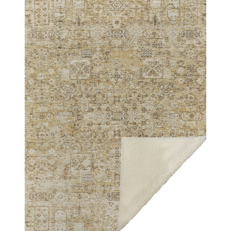Parallel Bands Gold Washable Indoor-Outdoor Rug