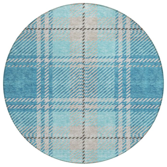 Spiral Whispers Teal Indoor-Outdoor Rug with Matching Throw