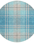 Spiral Whispers Teal Indoor-Outdoor Rug with Matching Throw