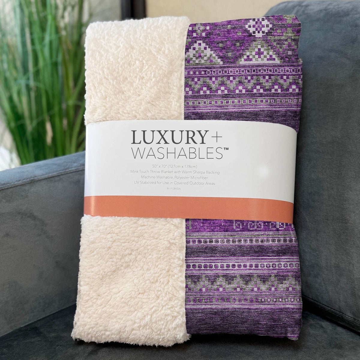 Southwest Purple Washable Indoor-Outdoor Rug