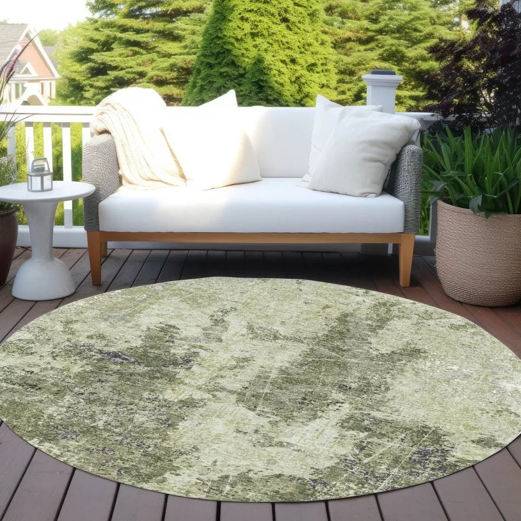 LOOMLAN Rugs Ebonelle Green Washable Indoor-Outdoor Rug