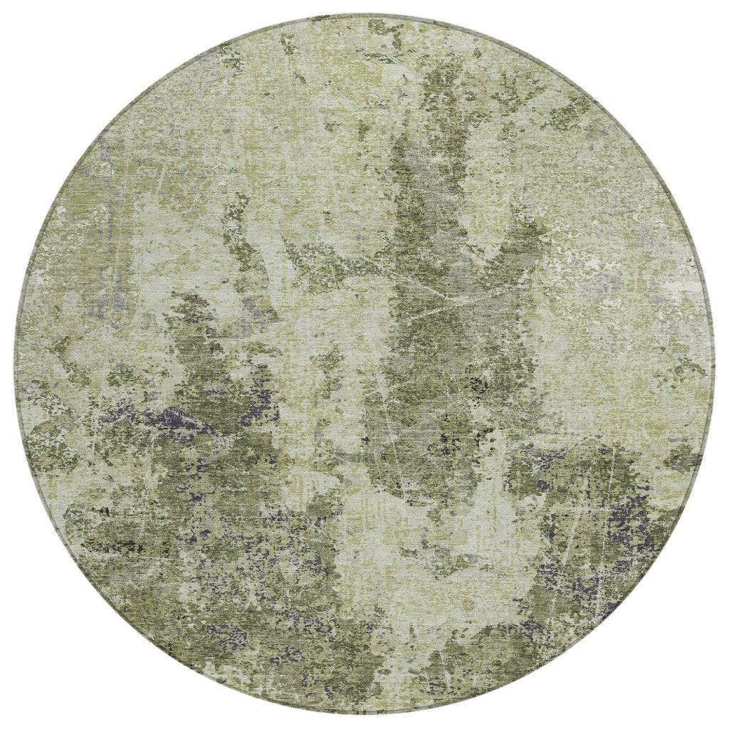 LOOMLAN Rugs Ebonelle Green Washable Indoor-Outdoor Rug