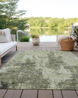 LOOMLAN Rugs Ebonelle Green Washable Indoor-Outdoor Rug