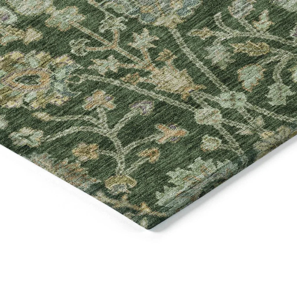 LOOMLAN Rugs Echo Green Washable Indoor-Outdoor Rug