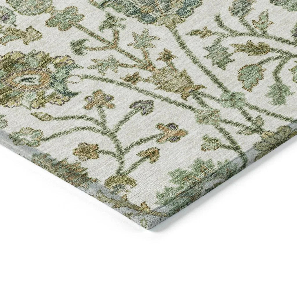 LOOMLAN Rugs Echo Ivory Washable Indoor-Outdoor Rug
