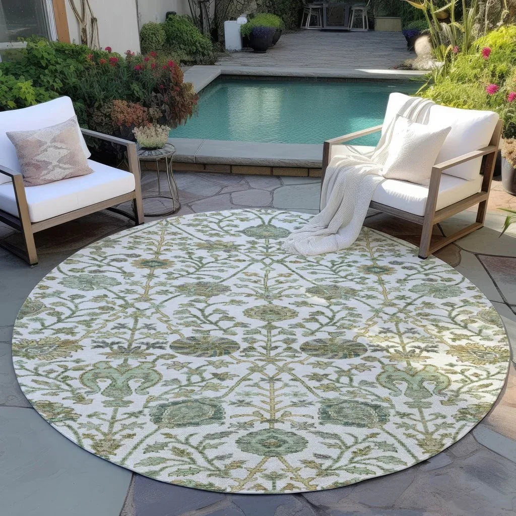 LOOMLAN Rugs Echo Ivory Washable Indoor-Outdoor Rug
