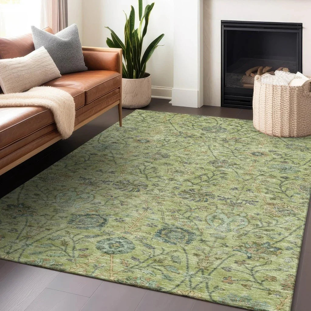 LOOMLAN Rugs Echo Mint Washable Indoor-Outdoor Rug