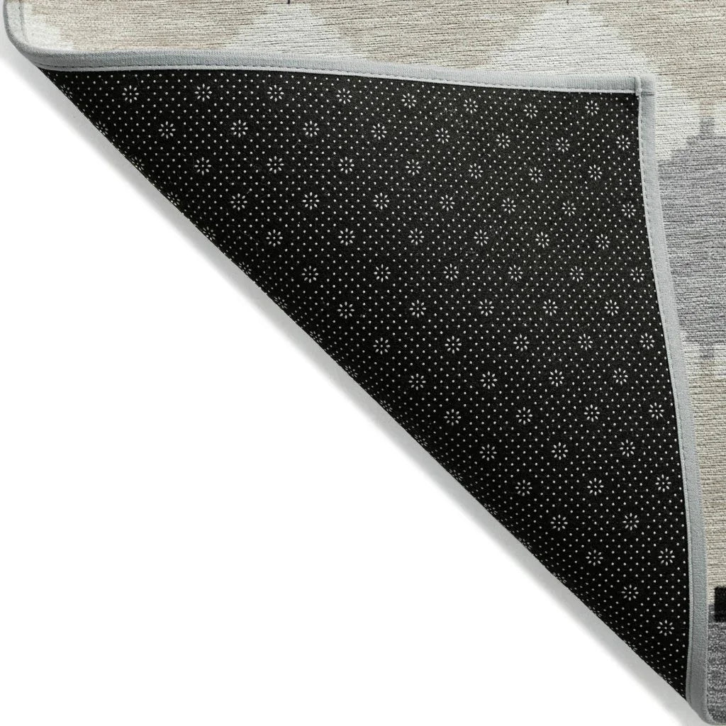 LOOMLAN Rugs Eira Black Washable Indoor-Outdoor Rug