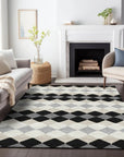 LOOMLAN Rugs Eira Black Washable Indoor-Outdoor Rug
