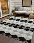 LOOMLAN Rugs Eira Black Washable Indoor-Outdoor Rug