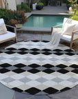 LOOMLAN Rugs Eira Black Washable Indoor-Outdoor Rug
