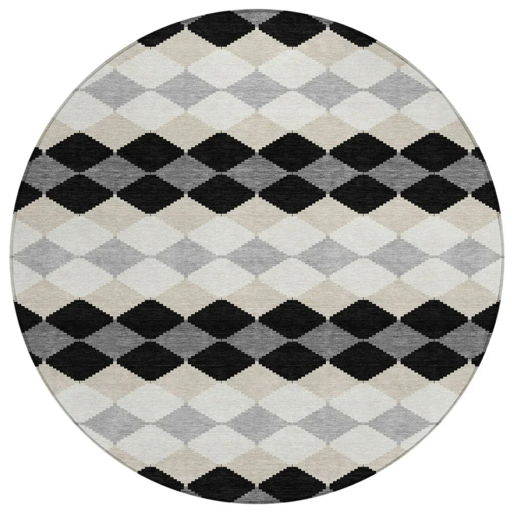 LOOMLAN Rugs Eira Black Washable Indoor-Outdoor Rug