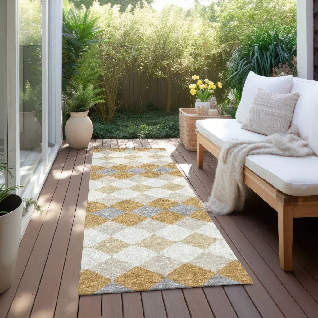 LOOMLAN Rugs Eira Gold Washable Indoor-Outdoor Rug