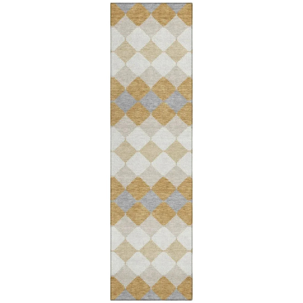 LOOMLAN Rugs Eira Gold Washable Indoor-Outdoor Rug