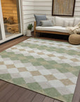 LOOMLAN Rugs Eira Green Washable Indoor-Outdoor Rug