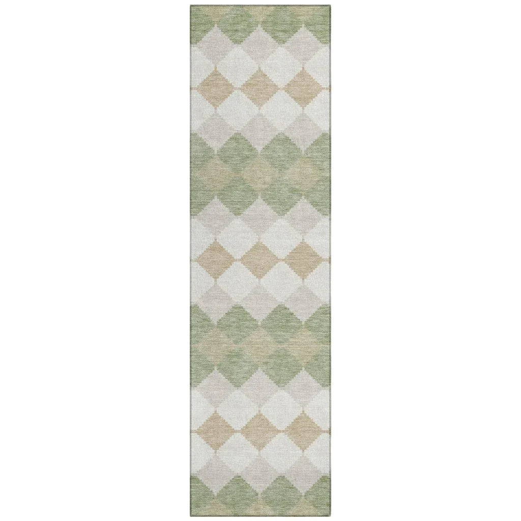 LOOMLAN Rugs Eira Green Washable Indoor-Outdoor Rug