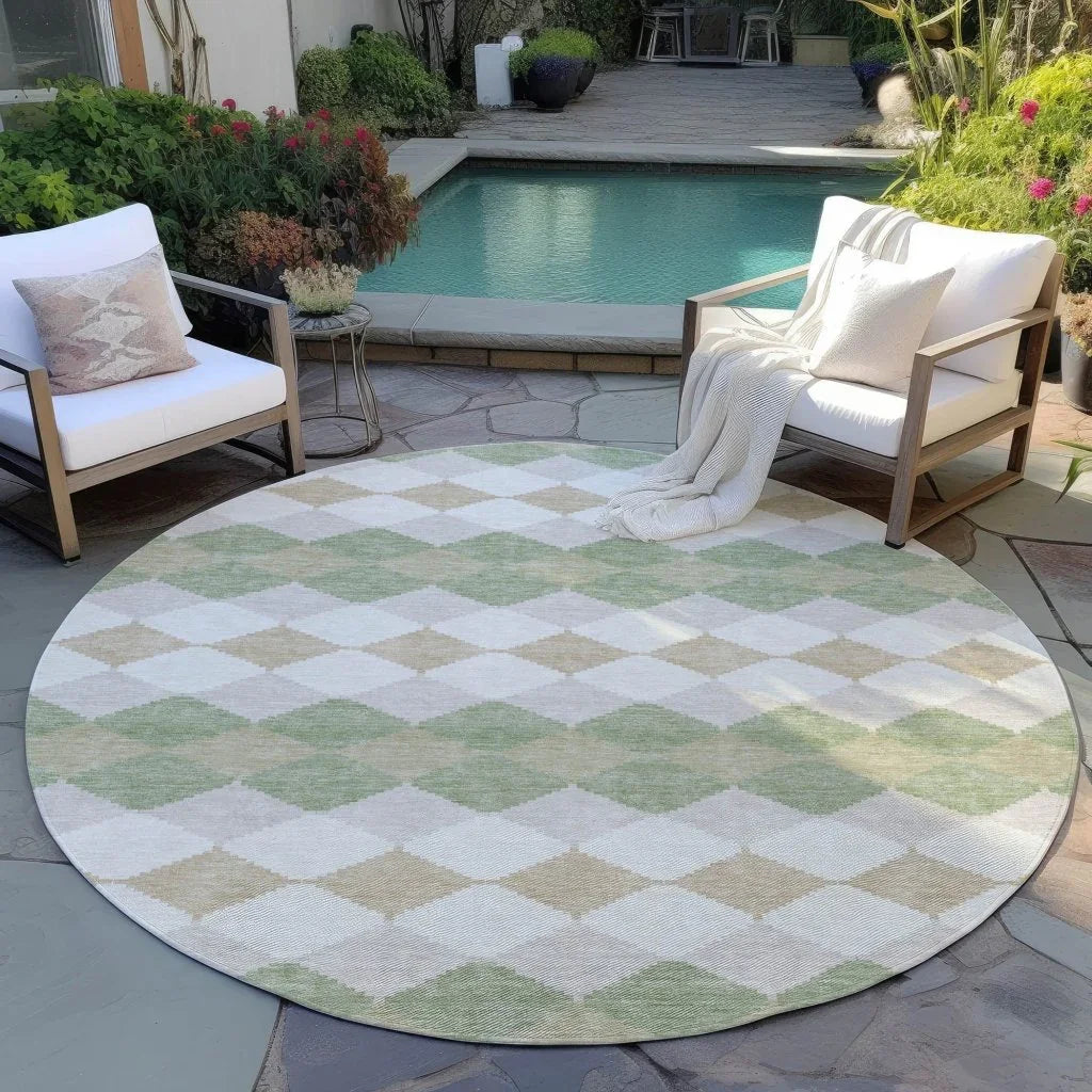 LOOMLAN Rugs Eira Green Washable Indoor-Outdoor Rug