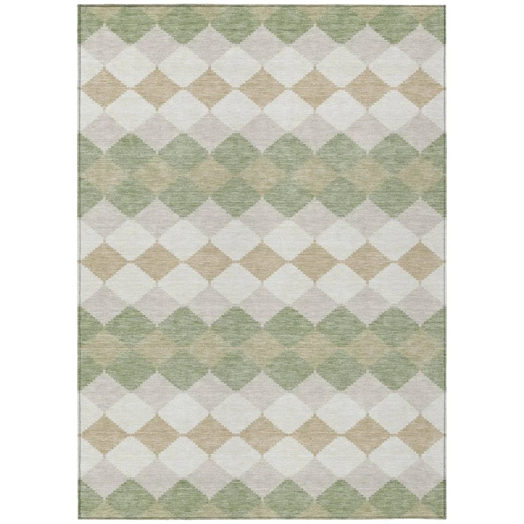 LOOMLAN Rugs Eira Green Washable Indoor-Outdoor Rug
