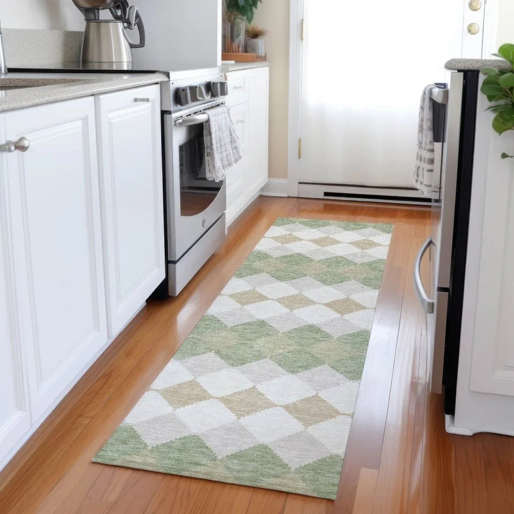 LOOMLAN Rugs Eira Green Washable Indoor-Outdoor Rug