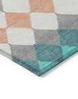 LOOMLAN Rugs Eira Teal Washable Indoor-Outdoor Rug