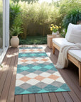 LOOMLAN Rugs Eira Teal Washable Indoor-Outdoor Rug