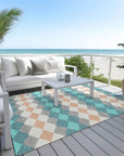LOOMLAN Rugs Eira Teal Washable Indoor-Outdoor Rug