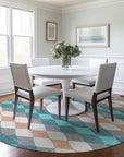 LOOMLAN Rugs Eira Teal Washable Indoor-Outdoor Rug