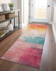 LOOMLAN Rugs Elanisse Pink Washable Indoor-Outdoor Rug