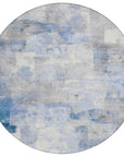 LOOMLAN Rugs Elanor Blue Washable Indoor-Outdoor Rug