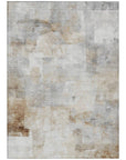 LOOMLAN Rugs Elanor Brown Washable Indoor-Outdoor Rug