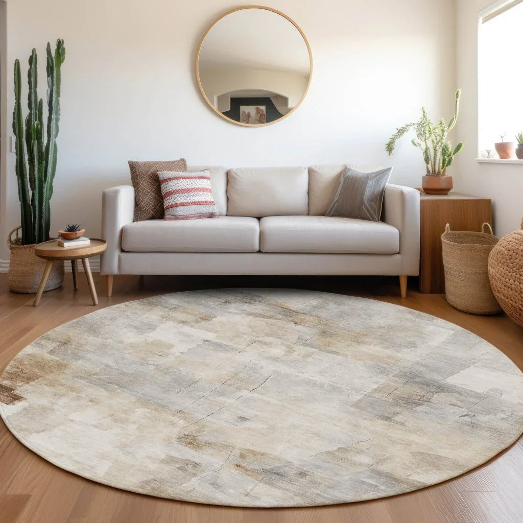 LOOMLAN Rugs Elanor Brown Washable Indoor-Outdoor Rug