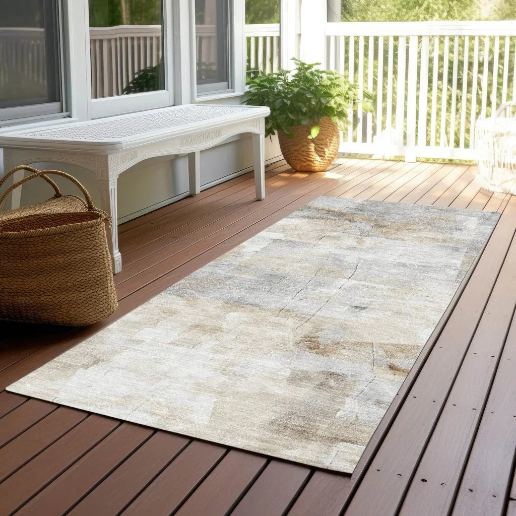 LOOMLAN Rugs Elanor Brown Washable Indoor-Outdoor Rug