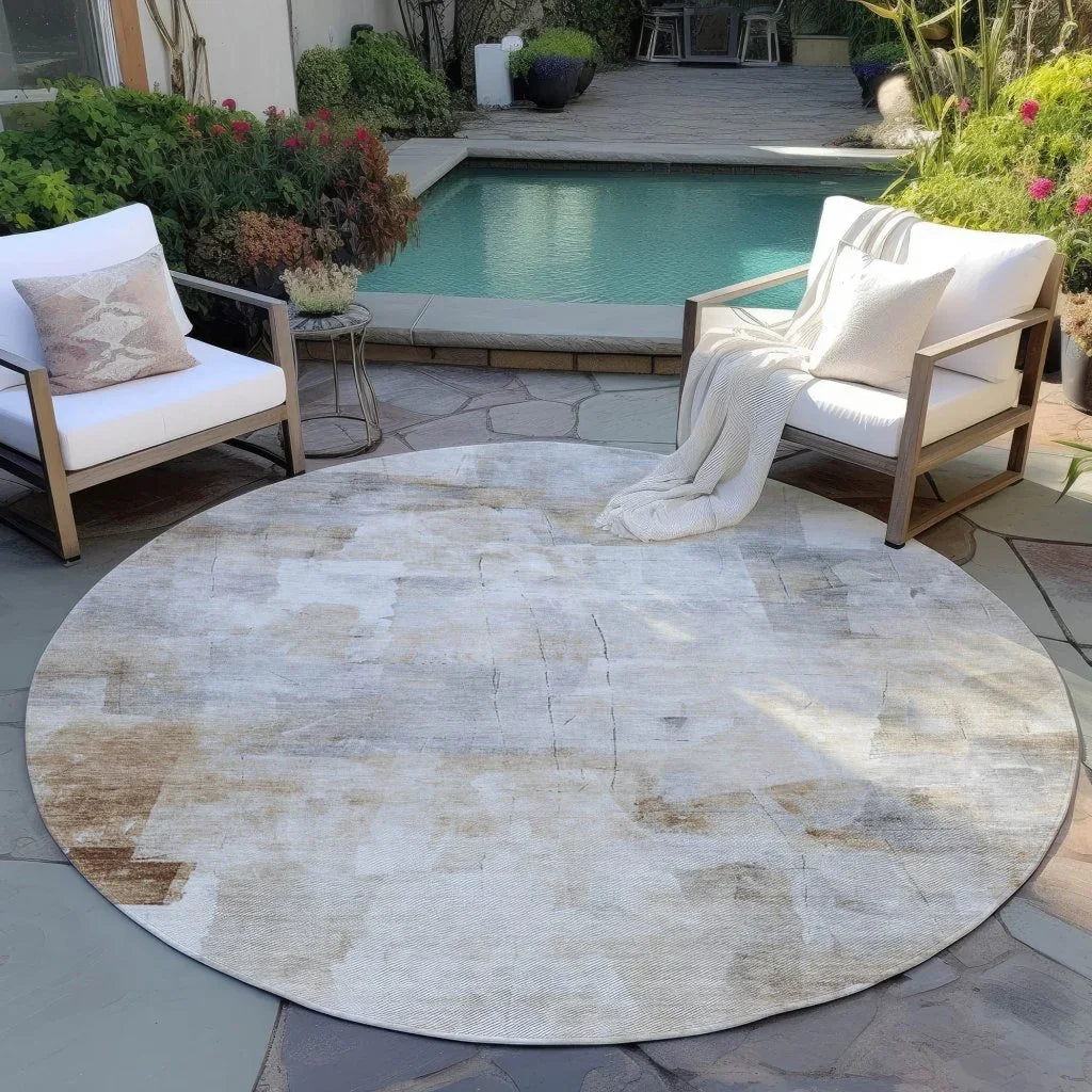 LOOMLAN Rugs Elanor Brown Washable Indoor-Outdoor Rug