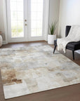 LOOMLAN Rugs Elanor Brown Washable Indoor-Outdoor Rug