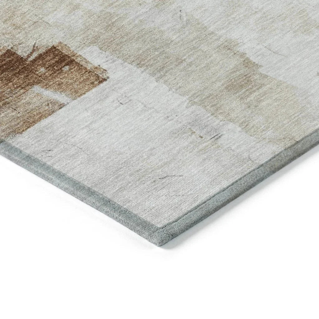 LOOMLAN Rugs Elanor Brown Washable Indoor-Outdoor Rug
