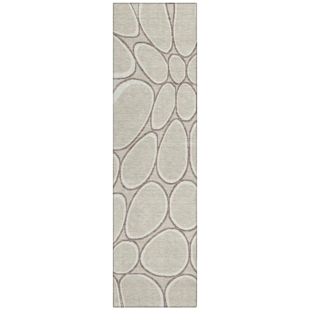 LOOMLAN Rugs Elantra Beige Washable Indoor-Outdoor Rug