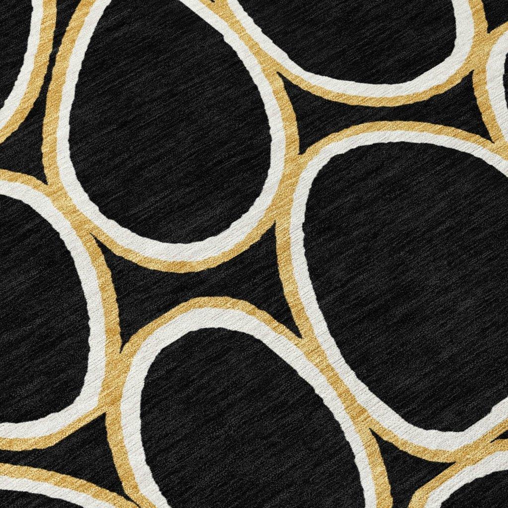 LOOMLAN Rugs Elantra Black Washable Indoor-Outdoor Rug