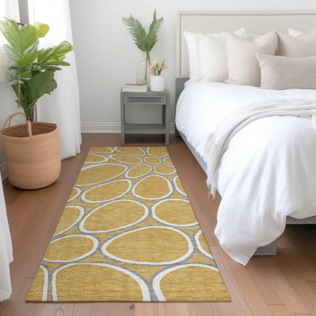 LOOMLAN Rugs Elantra Gold Washable Indoor-Outdoor Rug