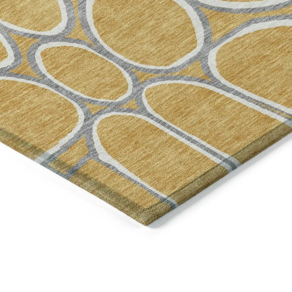 LOOMLAN Rugs Elantra Gold Washable Indoor-Outdoor Rug