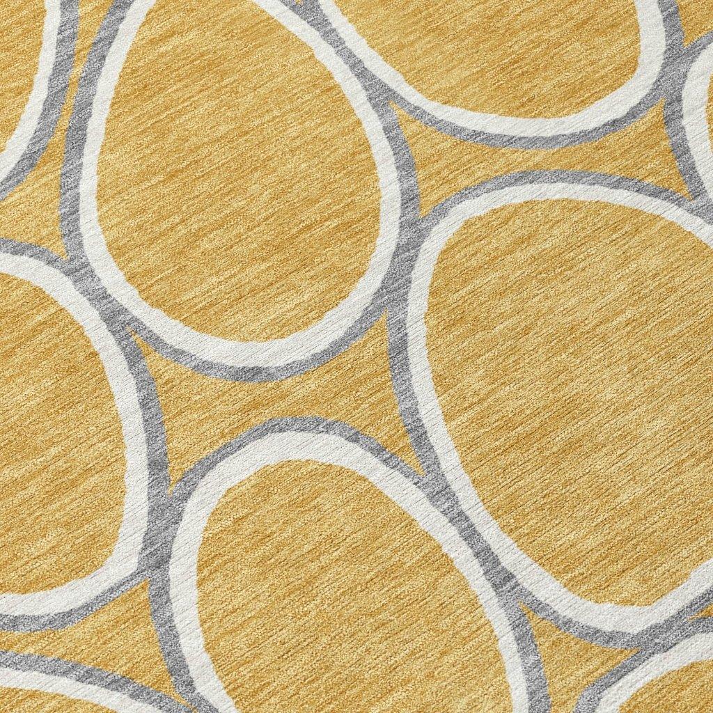 LOOMLAN Rugs Elantra Gold Washable Indoor-Outdoor Rug