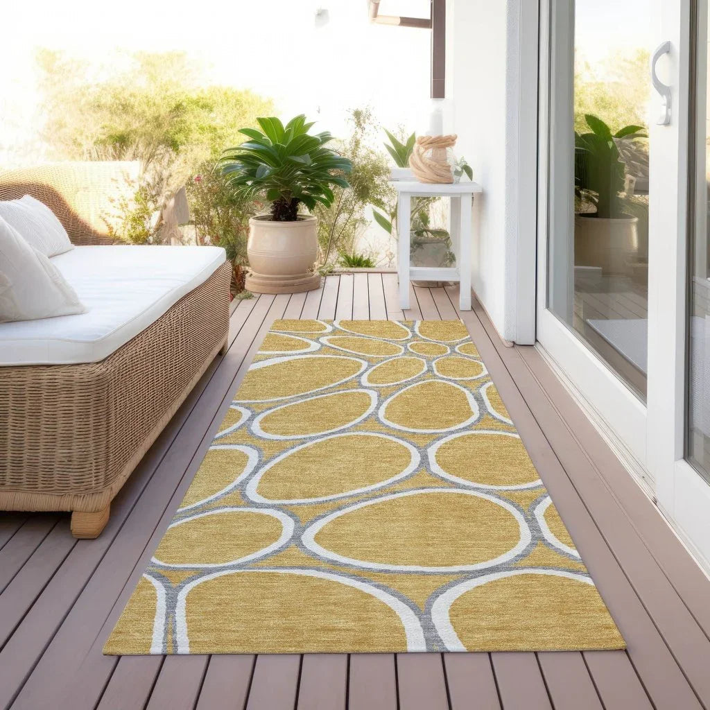 LOOMLAN Rugs Elantra Gold Washable Indoor-Outdoor Rug