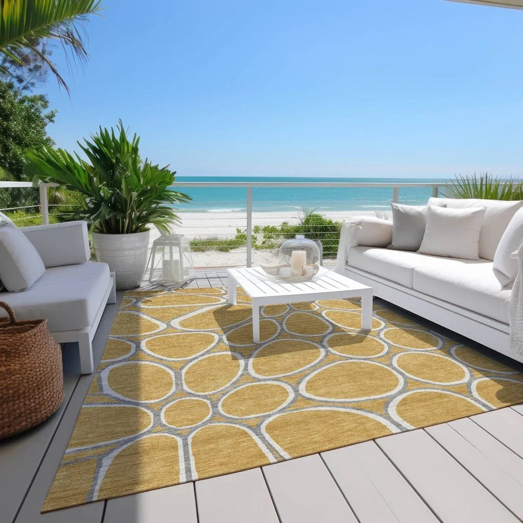 LOOMLAN Rugs Elantra Gold Washable Indoor-Outdoor Rug