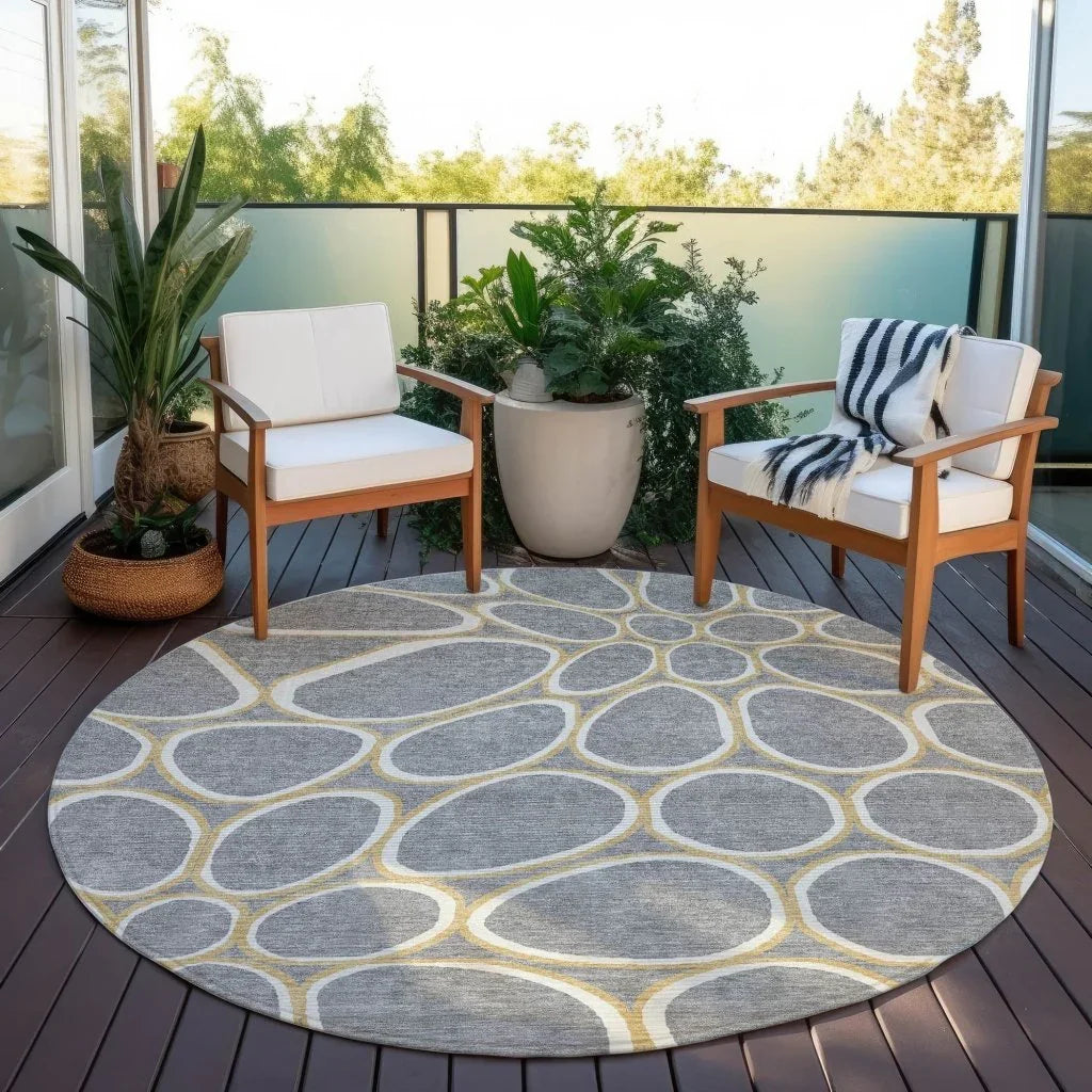 LOOMLAN Rugs Elantra Gray Washable Indoor-Outdoor Rug